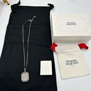 Women’s Alexander Mcqueen logo, engraved pendant necklace made in Italy